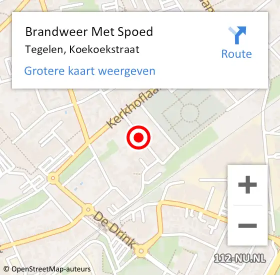 Locatie op kaart van de 112 melding: Brandweer Met Spoed Naar Tegelen, Koekoekstraat op 26 april 2021 16:19