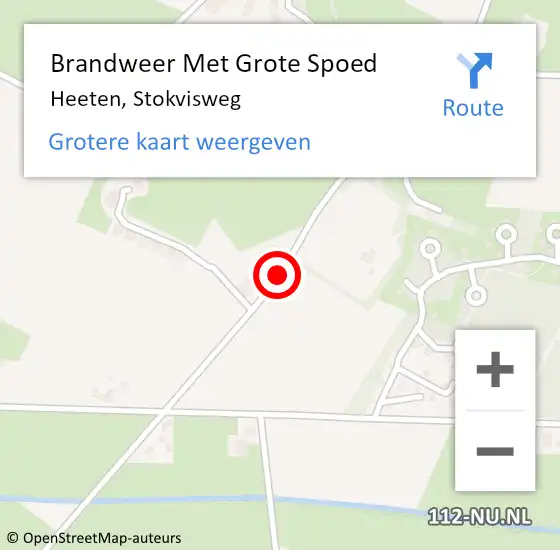 Locatie op kaart van de 112 melding: Brandweer Met Grote Spoed Naar Heeten, Stokvisweg op 27 april 2021 01:22