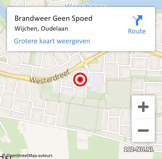 Locatie op kaart van de 112 melding: Brandweer Geen Spoed Naar Wijchen, Oudelaan op 27 april 2021 09:22