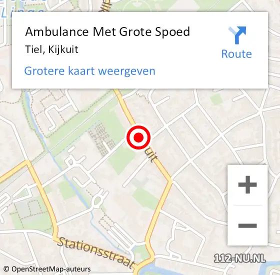 Locatie op kaart van de 112 melding: Ambulance Met Grote Spoed Naar Tiel, Kijkuit op 27 april 2021 12:25