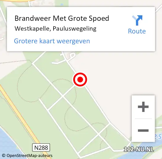 Locatie op kaart van de 112 melding: Brandweer Met Grote Spoed Naar Westkapelle, Pauluswegeling op 27 april 2021 12:35