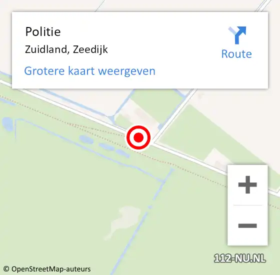 Locatie op kaart van de 112 melding: Politie Zuidland, Zeedijk op 27 april 2021 13:05