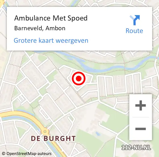 Locatie op kaart van de 112 melding: Ambulance Met Spoed Naar Barneveld, Ambon op 27 april 2021 13:22