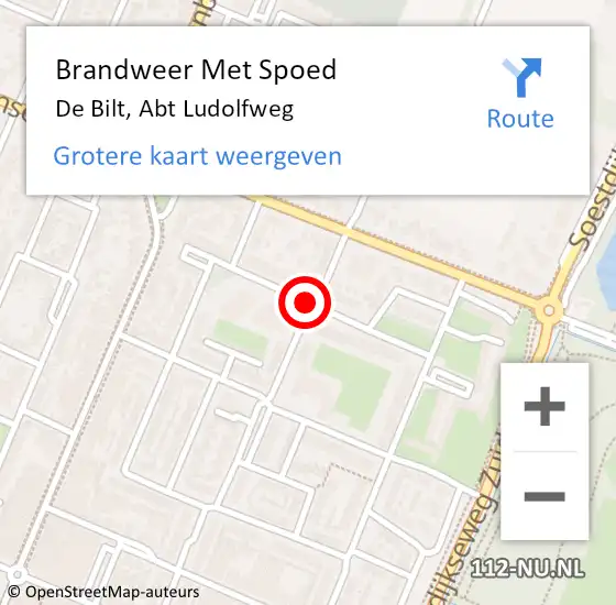 Locatie op kaart van de 112 melding: Brandweer Met Spoed Naar De Bilt, Abt Ludolfweg op 27 april 2021 13:53