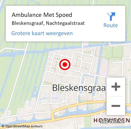 Locatie op kaart van de 112 melding: Ambulance Met Spoed Naar Bleskensgraaf, Nachtegaalstraat op 27 april 2021 14:41