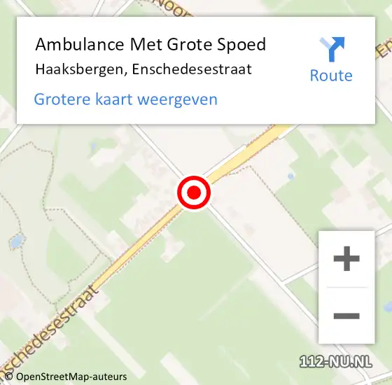 Locatie op kaart van de 112 melding: Ambulance Met Grote Spoed Naar Haaksbergen, Enschedesestraat op 27 april 2021 15:07