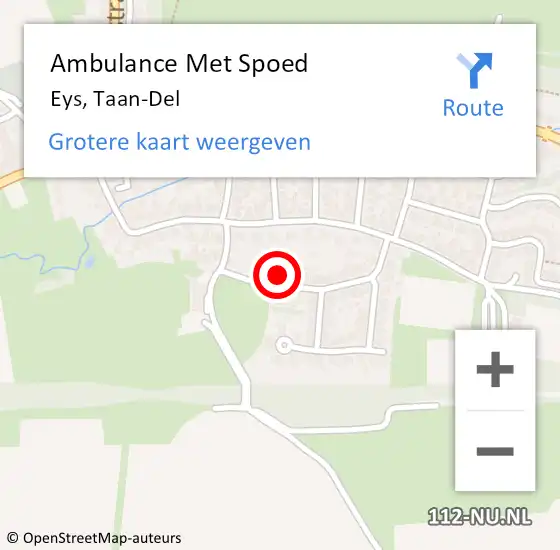 Locatie op kaart van de 112 melding: Ambulance Met Spoed Naar Eys, Taan-Del op 9 juni 2014 02:44