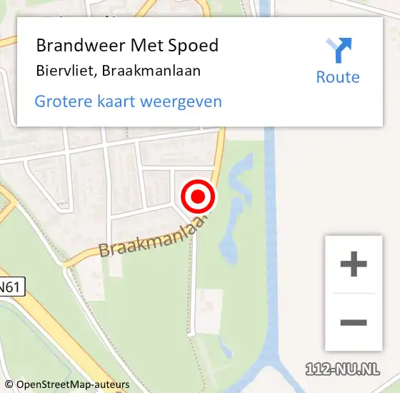 Locatie op kaart van de 112 melding: Brandweer Met Spoed Naar Biervliet, Braakmanlaan op 9 juni 2014 02:48