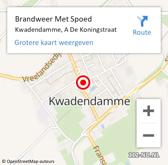 Locatie op kaart van de 112 melding: Brandweer Met Spoed Naar Kwadendamme, A De Koningstraat op 9 juni 2014 02:54