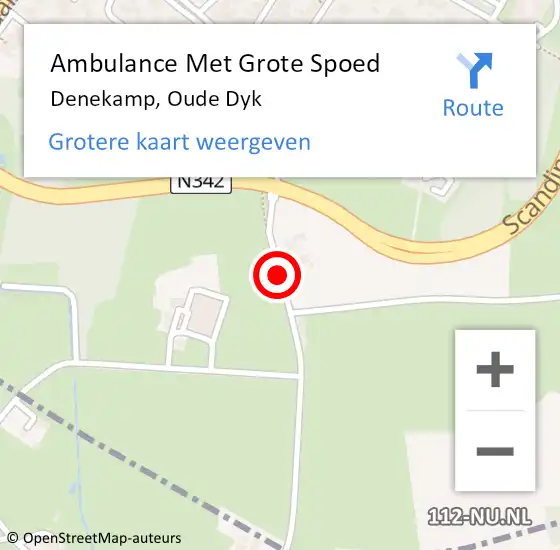 Locatie op kaart van de 112 melding: Ambulance Met Grote Spoed Naar Denekamp, Oude Dyk op 27 april 2021 20:25