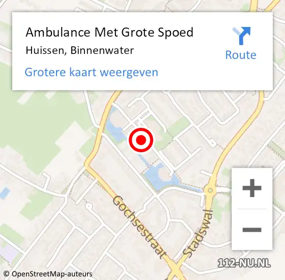 Locatie op kaart van de 112 melding: Ambulance Met Grote Spoed Naar Huissen, Binnenwater op 27 april 2021 23:09