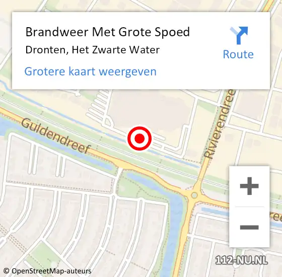 Locatie op kaart van de 112 melding: Brandweer Met Grote Spoed Naar Dronten, Het Zwarte Water op 28 april 2021 08:42