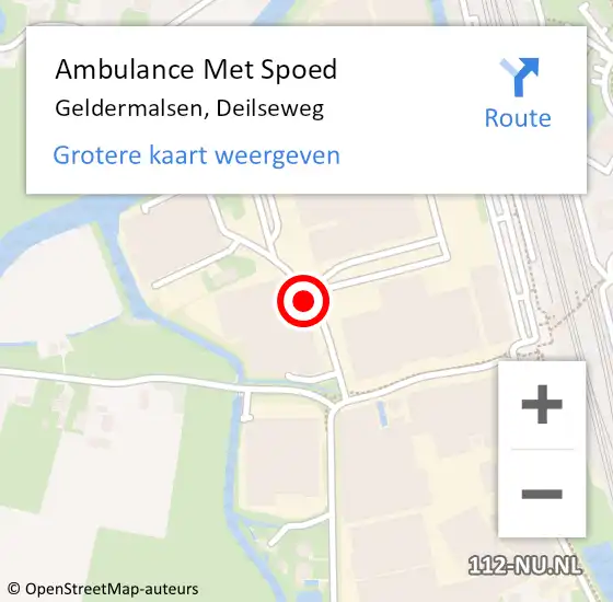 Locatie op kaart van de 112 melding: Ambulance Met Spoed Naar Geldermalsen, Deilseweg op 28 april 2021 08:45
