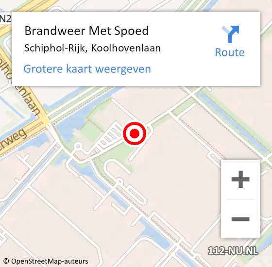 Locatie op kaart van de 112 melding: Brandweer Met Spoed Naar Schiphol-Rijk, Koolhovenlaan op 28 april 2021 11:15