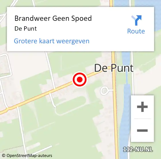 Locatie op kaart van de 112 melding: Brandweer Geen Spoed Naar De Punt op 28 april 2021 13:13