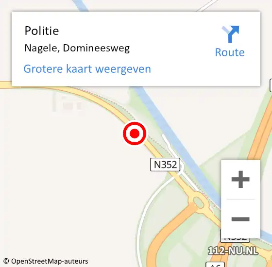 Locatie op kaart van de 112 melding: Politie Nagele, Domineesweg op 28 april 2021 13:20