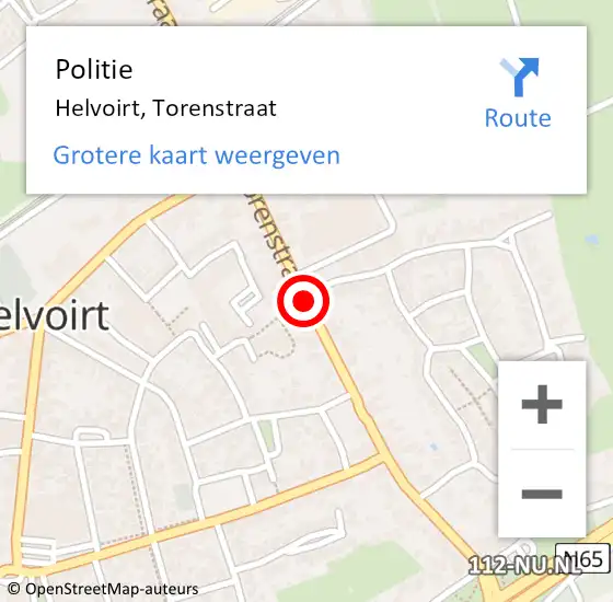 Locatie op kaart van de 112 melding: Politie Helvoirt, Torenstraat op 28 april 2021 13:51