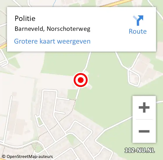 Locatie op kaart van de 112 melding: Politie Barneveld, Norschoterweg op 28 april 2021 14:31