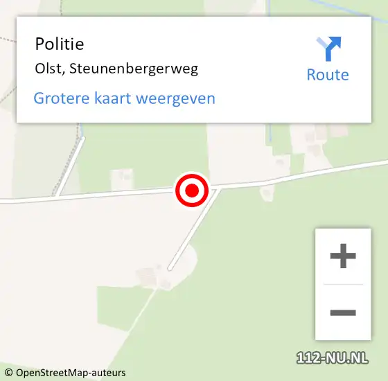 Locatie op kaart van de 112 melding: Politie Olst, Steunenbergerweg op 28 april 2021 15:56