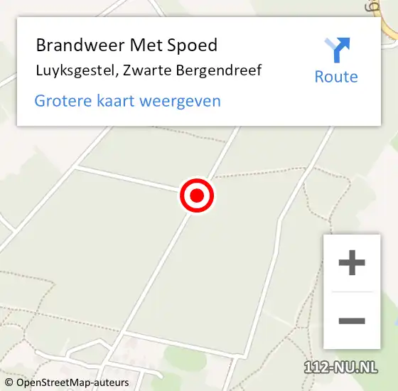 Locatie op kaart van de 112 melding: Brandweer Met Spoed Naar Luyksgestel, Zwarte Bergendreef op 28 april 2021 18:59