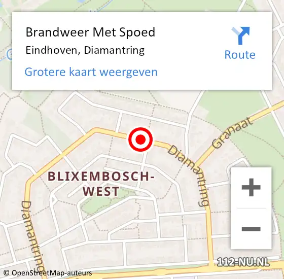 Locatie op kaart van de 112 melding: Brandweer Met Spoed Naar Eindhoven, Diamantring op 28 april 2021 19:03