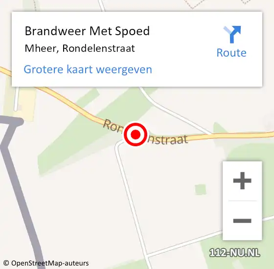 Locatie op kaart van de 112 melding: Brandweer Met Spoed Naar Mheer, Rondelenstraat op 28 april 2021 20:48