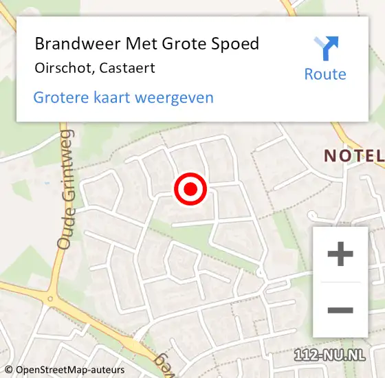 Locatie op kaart van de 112 melding: Brandweer Met Grote Spoed Naar Oirschot, Castaert op 28 april 2021 21:39