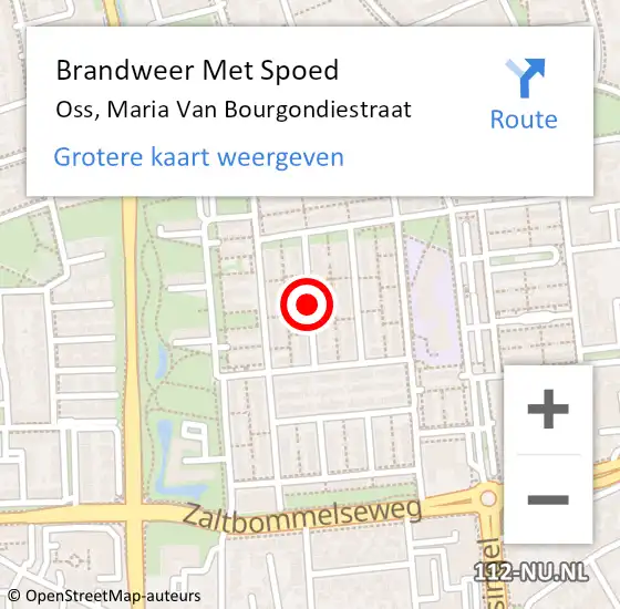 Locatie op kaart van de 112 melding: Brandweer Met Spoed Naar Oss, Maria Van Bourgondiestraat op 28 april 2021 22:55