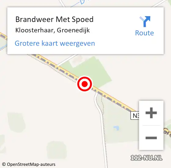 Locatie op kaart van de 112 melding: Brandweer Met Spoed Naar Kloosterhaar, Groenedijk op 4 oktober 2013 14:00