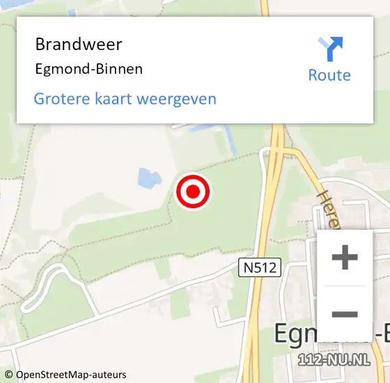 Locatie op kaart van de 112 melding: Brandweer Egmond-Binnen op 29 april 2021 01:42