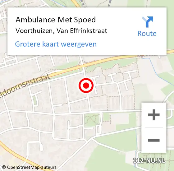 Locatie op kaart van de 112 melding: Ambulance Met Spoed Naar Voorthuizen, Van Effrinkstraat op 29 april 2021 02:28