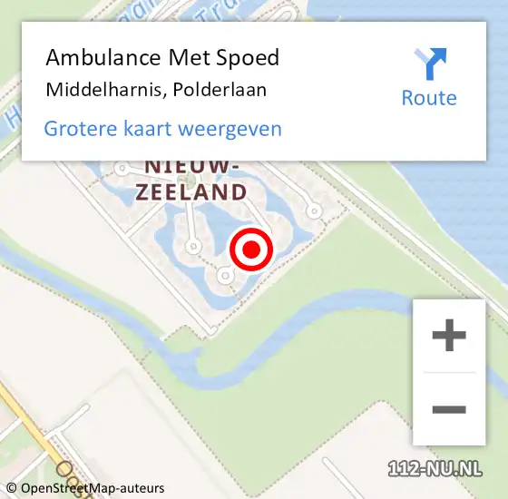 Locatie op kaart van de 112 melding: Ambulance Met Spoed Naar Middelharnis, Polderlaan op 29 april 2021 08:10