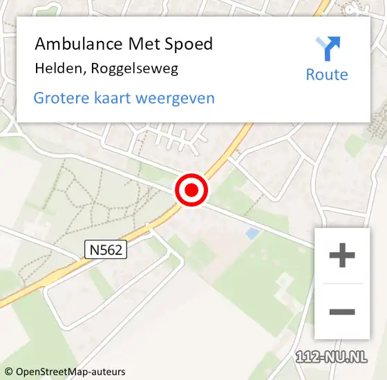 Locatie op kaart van de 112 melding: Ambulance Met Spoed Naar Helden, Roggelseweg op 29 april 2021 09:25