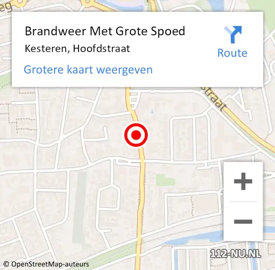 Locatie op kaart van de 112 melding: Brandweer Met Grote Spoed Naar Kesteren, Hoofdstraat op 29 april 2021 11:23