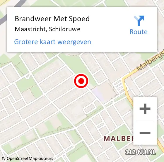 Locatie op kaart van de 112 melding: Brandweer Met Spoed Naar Maastricht, Schildruwe op 29 april 2021 19:41