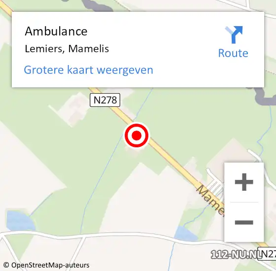 Locatie op kaart van de 112 melding: Ambulance Lemiers, Mamelis op 9 juni 2014 10:10