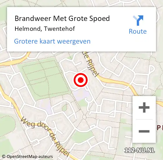 Locatie op kaart van de 112 melding: Brandweer Met Grote Spoed Naar Helmond, Twentehof op 30 april 2021 02:06