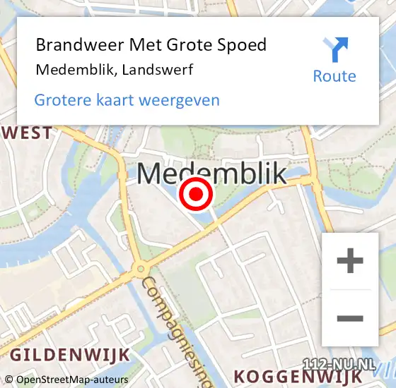 Locatie op kaart van de 112 melding: Brandweer Met Grote Spoed Naar Medemblik, Landswerf op 30 april 2021 02:12