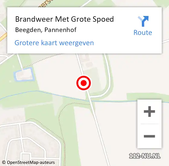 Locatie op kaart van de 112 melding: Brandweer Met Grote Spoed Naar Beegden, Pannenhof op 30 april 2021 04:15