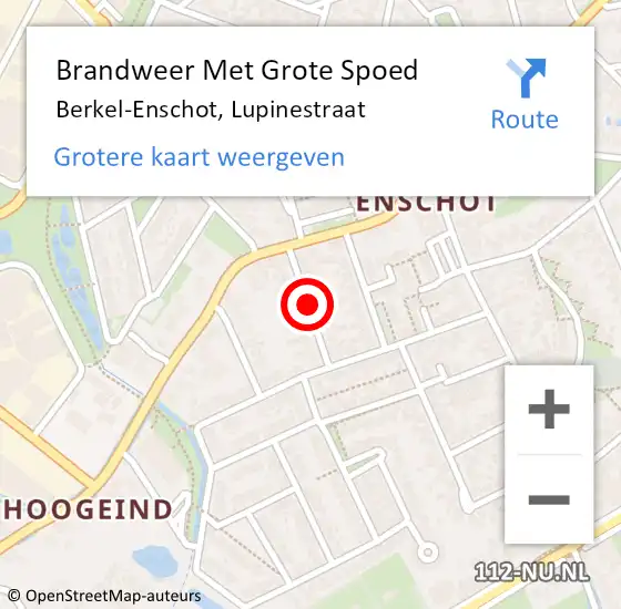 Locatie op kaart van de 112 melding: Brandweer Met Grote Spoed Naar Berkel-Enschot, Lupinestraat op 30 april 2021 08:35