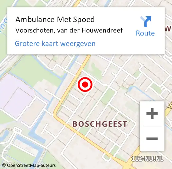 Locatie op kaart van de 112 melding: Ambulance Met Spoed Naar Voorschoten, van der Houwendreef op 9 juni 2014 10:39