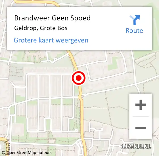 Locatie op kaart van de 112 melding: Brandweer Geen Spoed Naar Geldrop, Grote Bos op 30 april 2021 12:50