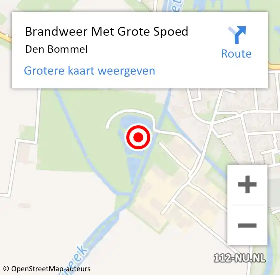 Locatie op kaart van de 112 melding: Brandweer Met Grote Spoed Naar Den Bommel op 30 april 2021 14:02