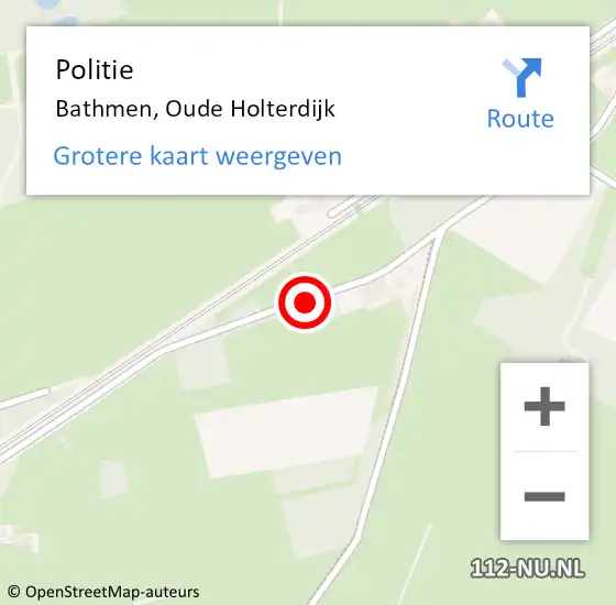 Locatie op kaart van de 112 melding: Politie Bathmen, Oude Holterdijk op 30 april 2021 16:12