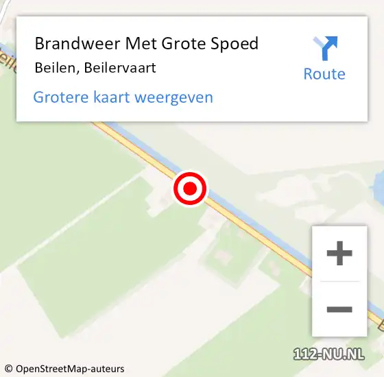 Locatie op kaart van de 112 melding: Brandweer Met Grote Spoed Naar Beilen, Beilervaart op 30 april 2021 16:15