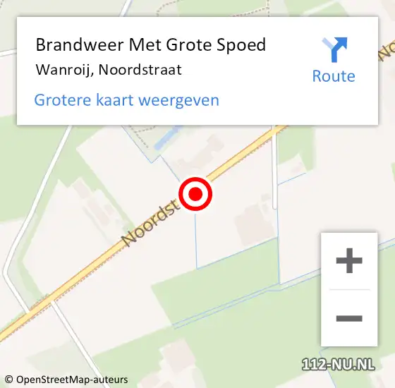 Locatie op kaart van de 112 melding: Brandweer Met Grote Spoed Naar Wanroij, Noordstraat op 30 april 2021 16:50