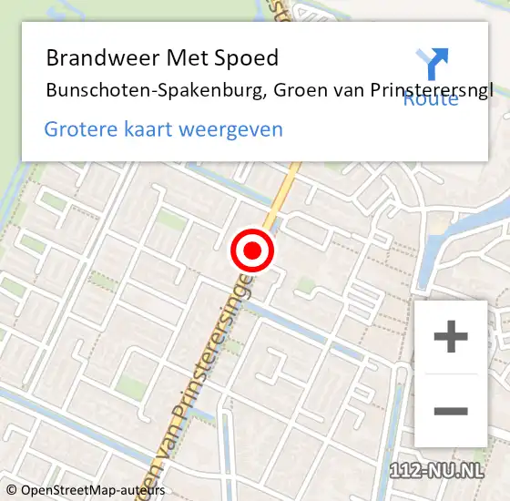 Locatie op kaart van de 112 melding: Brandweer Met Spoed Naar Bunschoten-Spakenburg, Groen van Prinsterersngl op 30 april 2021 20:21