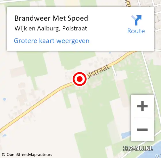 Locatie op kaart van de 112 melding: Brandweer Met Spoed Naar Wijk en Aalburg, Polstraat op 30 april 2021 21:31