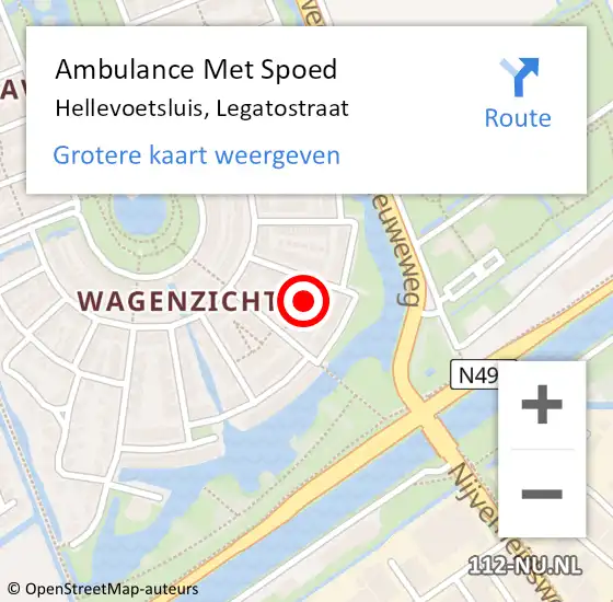 Locatie op kaart van de 112 melding: Ambulance Met Spoed Naar Hellevoetsluis, Legatostraat op 30 april 2021 21:59