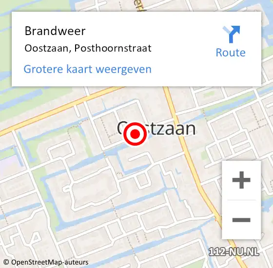 Locatie op kaart van de 112 melding: Brandweer Oostzaan, Posthoornstraat op 30 april 2021 23:44